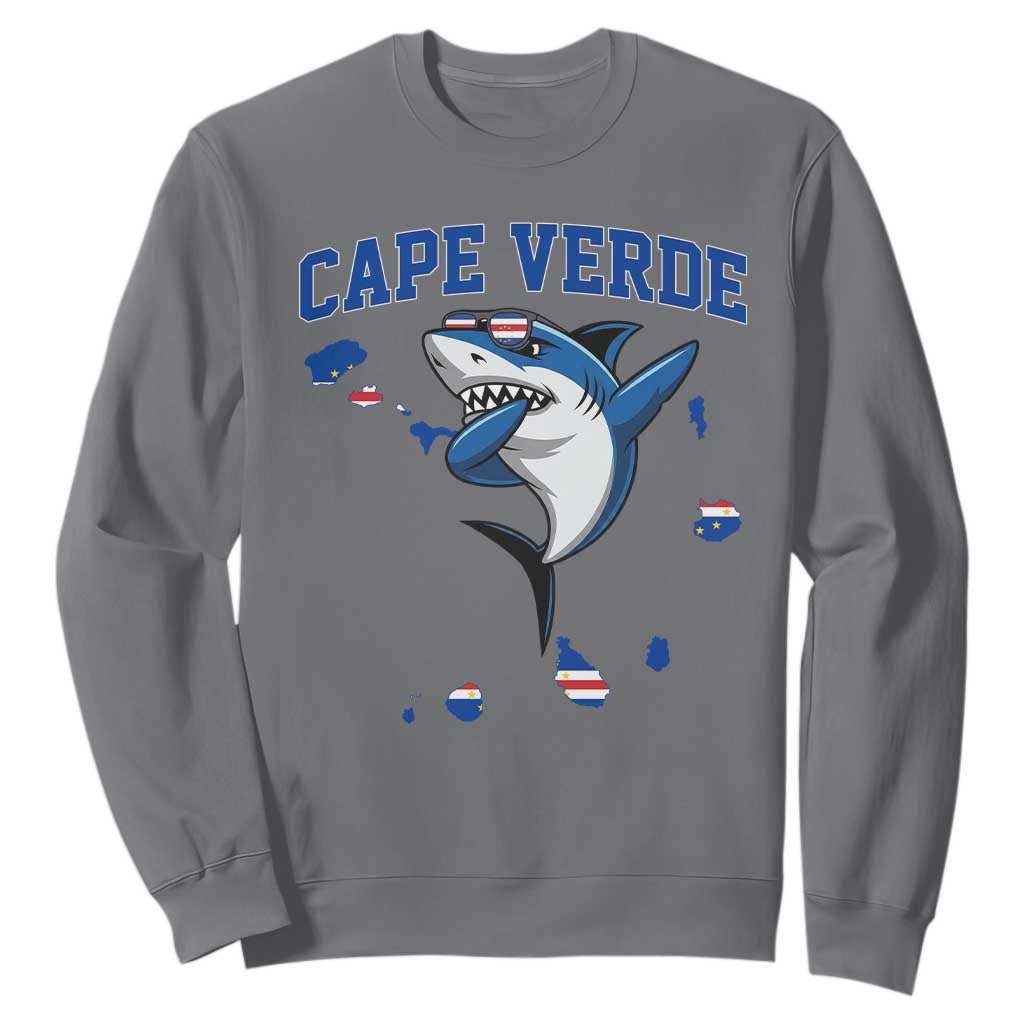 Cape Verde Flag Map Shark Cape Verdean Roots Sweatshirt