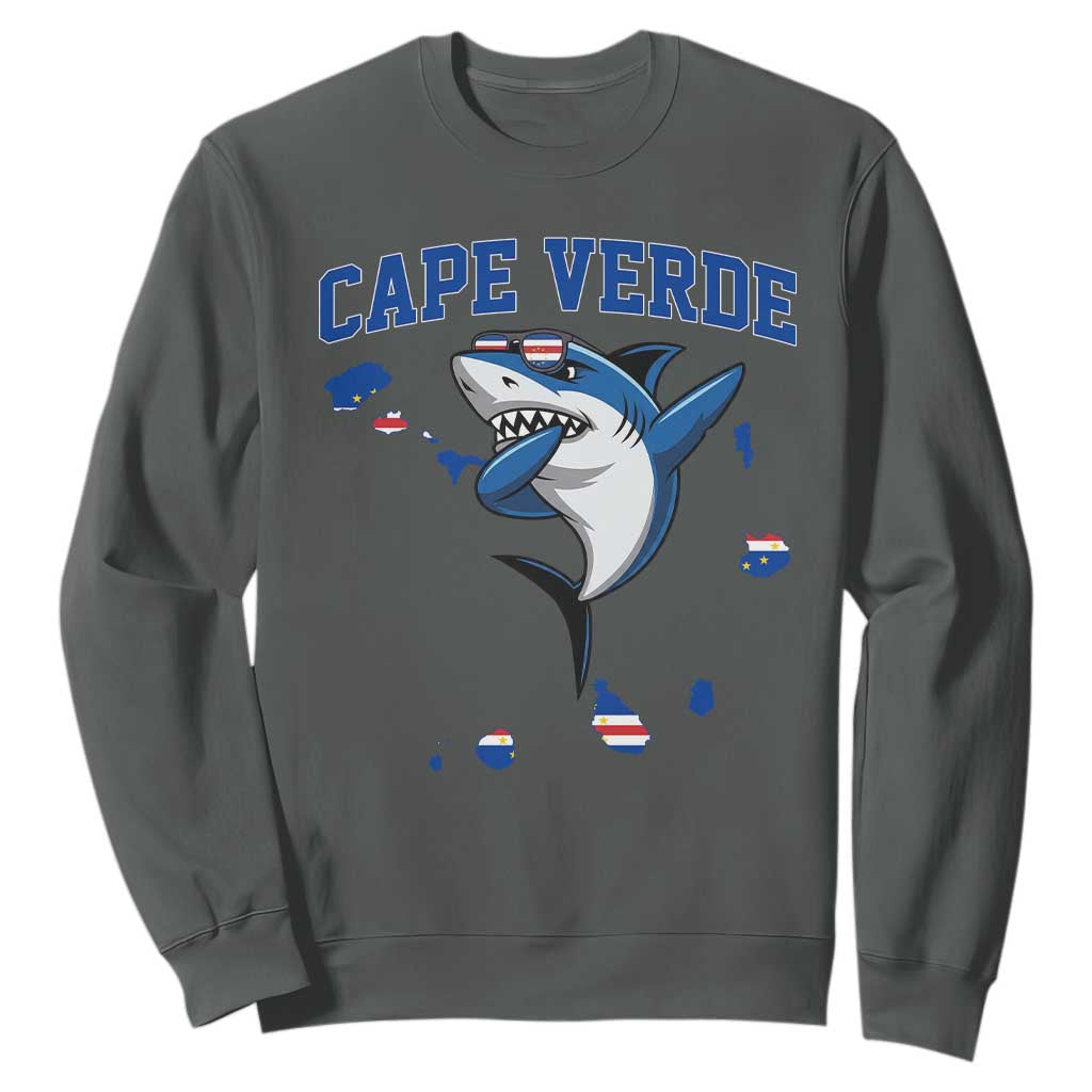 Cape Verde Flag Map Shark Cape Verdean Roots Sweatshirt