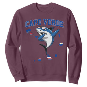 Cape Verde Flag Map Shark Cape Verdean Roots Sweatshirt