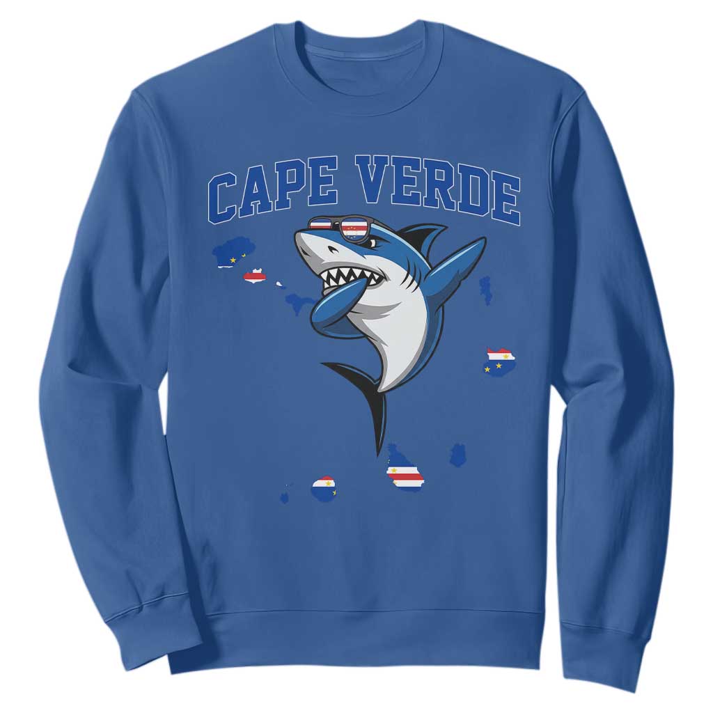 Cape Verde Flag Map Shark Cape Verdean Roots Sweatshirt
