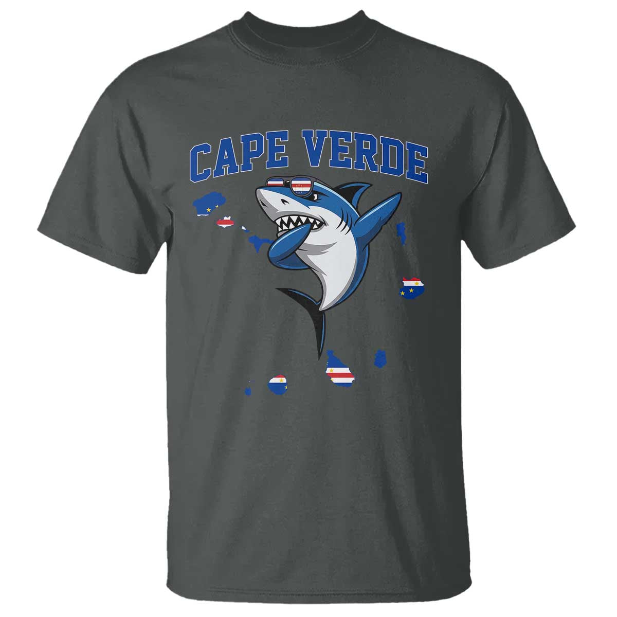 Cape Verde Flag Map Shark Cape Verdean Roots T Shirt