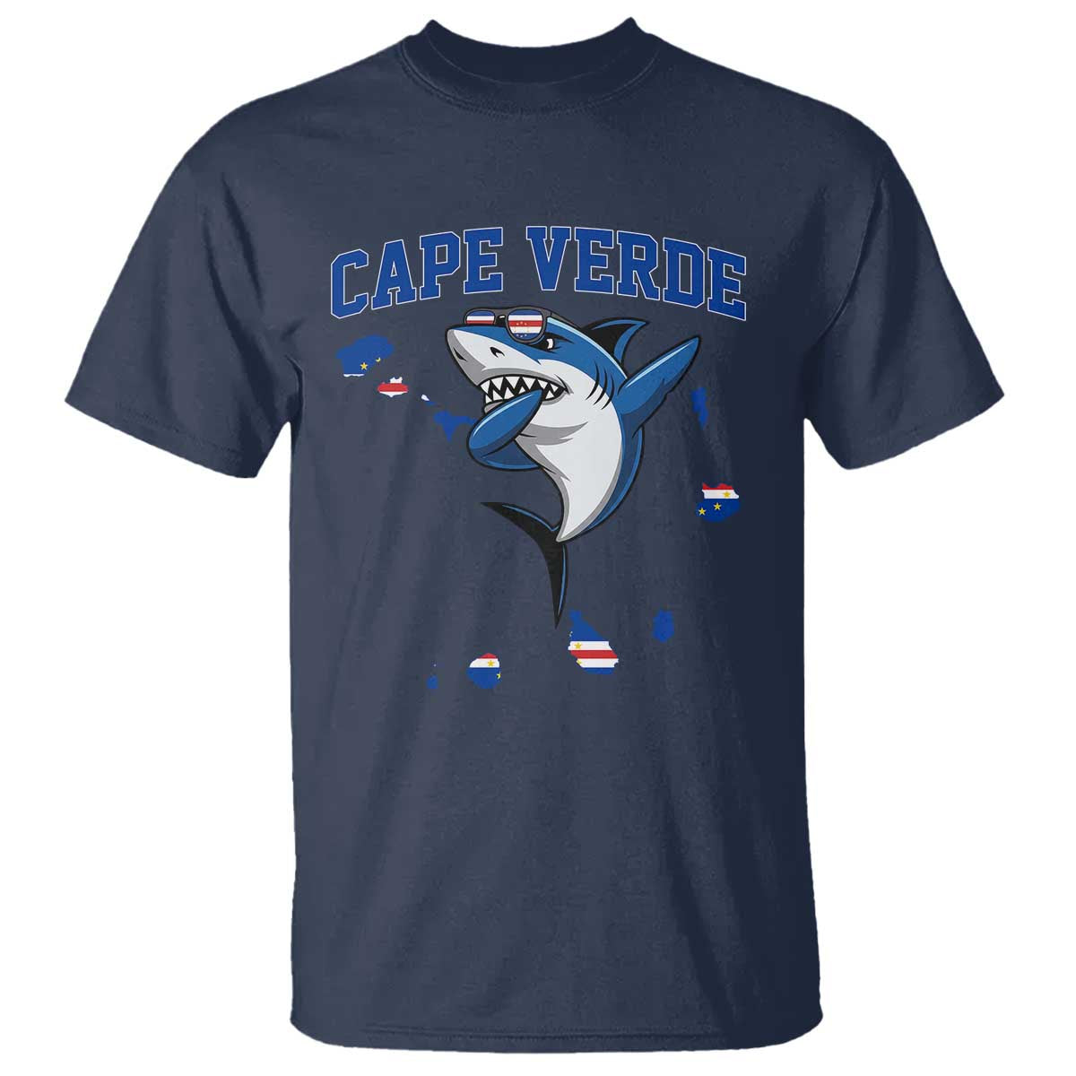 Cape Verde Flag Map Shark Cape Verdean Roots T Shirt