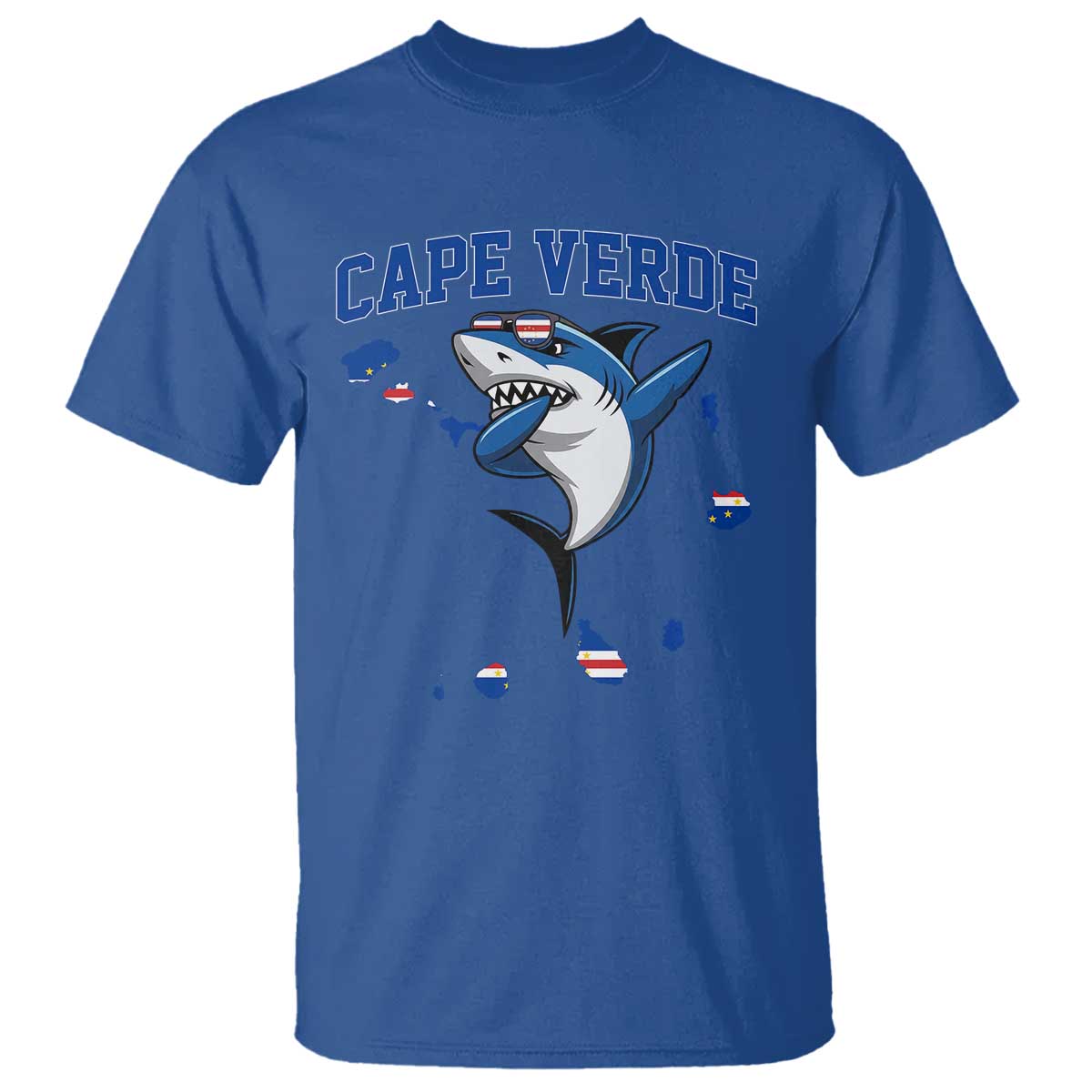 Cape Verde Flag Map Shark Cape Verdean Roots T Shirt