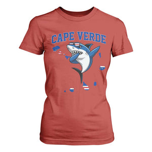 Cape Verde Flag Map Shark Cape Verdean Roots T Shirt For Women