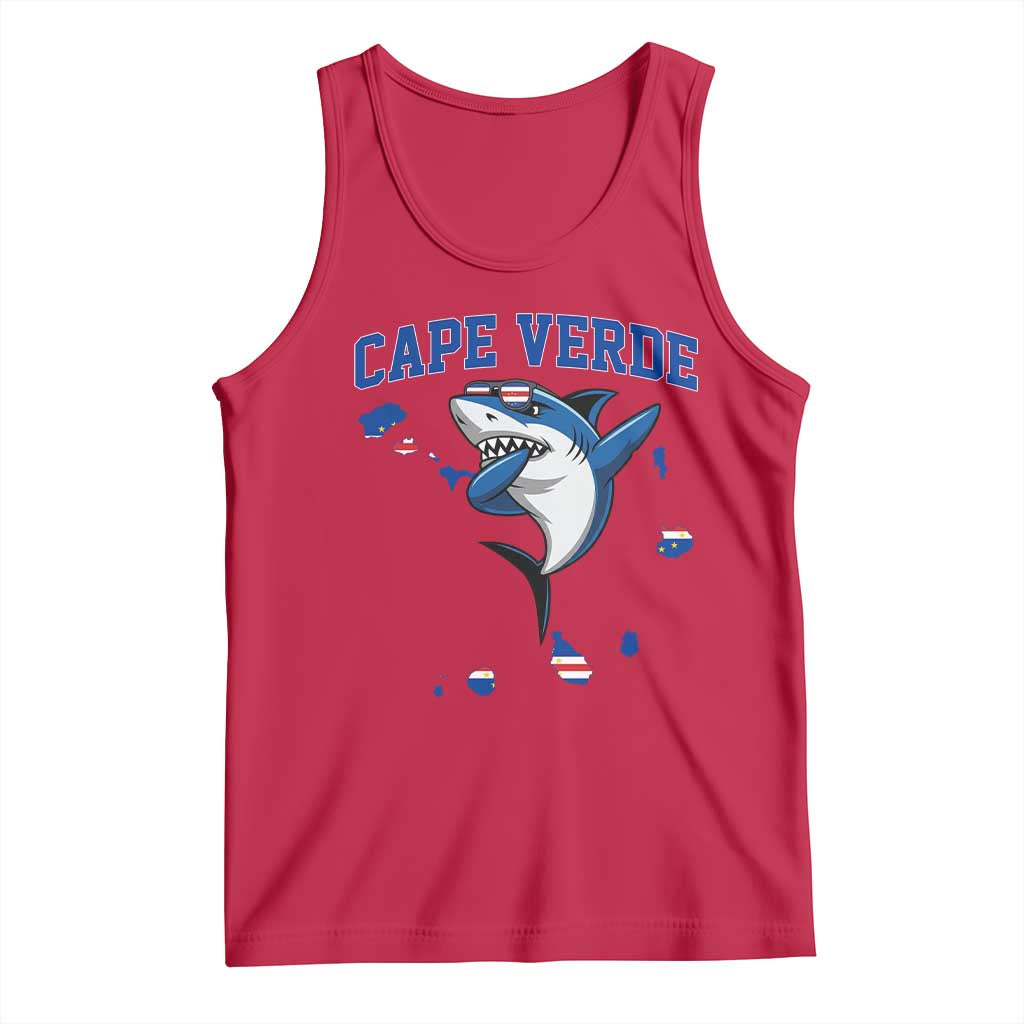 Cape Verde Flag Map Shark Cape Verdean Roots Tank Top