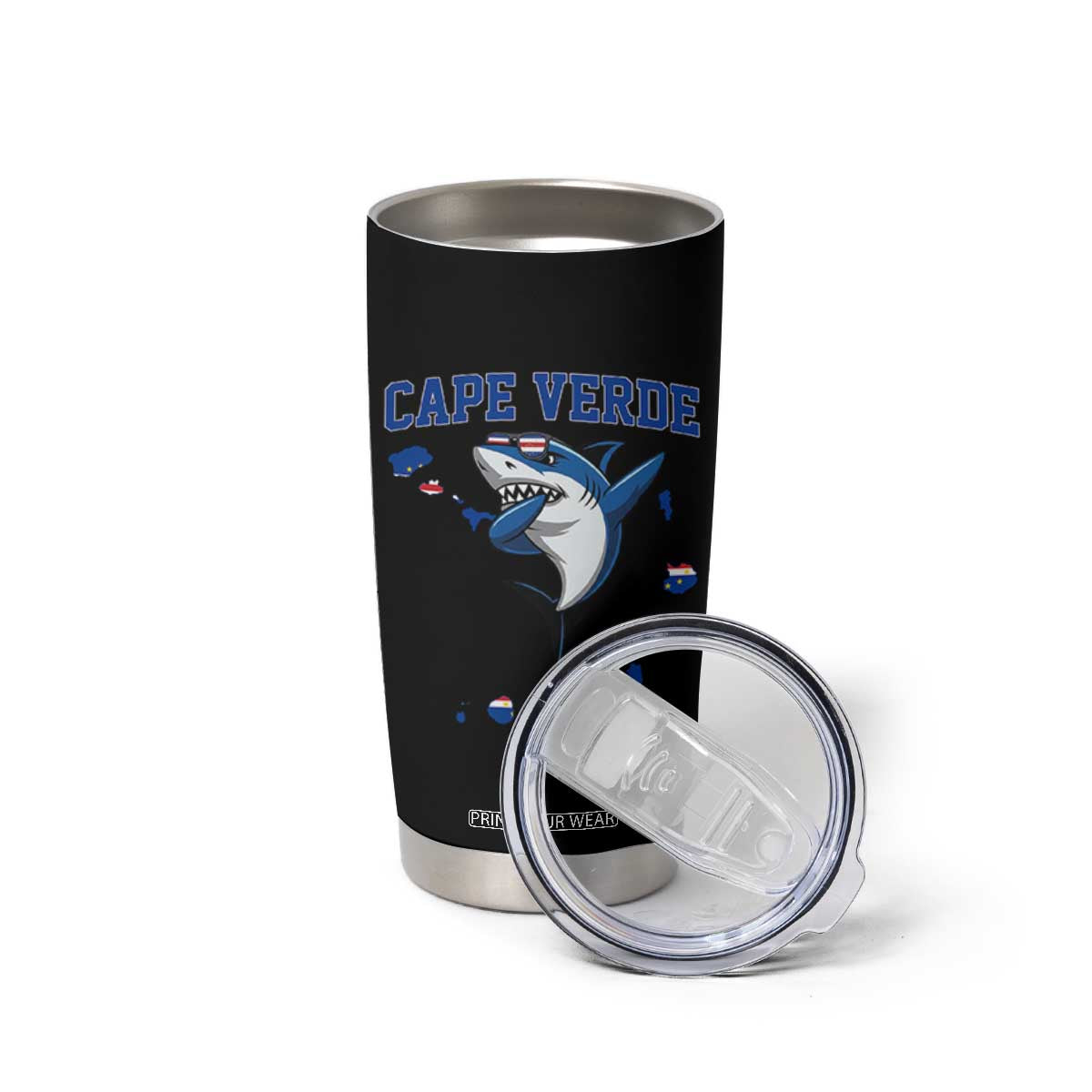 Cape Verde Flag Map Shark Cape Verdean Roots Tumbler Cup TS14 Print Your Wear