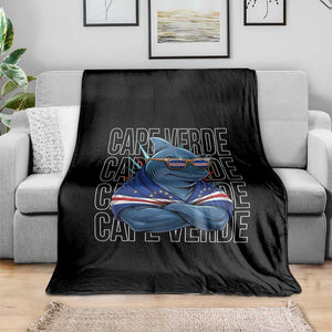 Cape Verde Flag Shark Cape Verdean Roots Cabo Verde Throw Blanket TS14 Print Your Wear