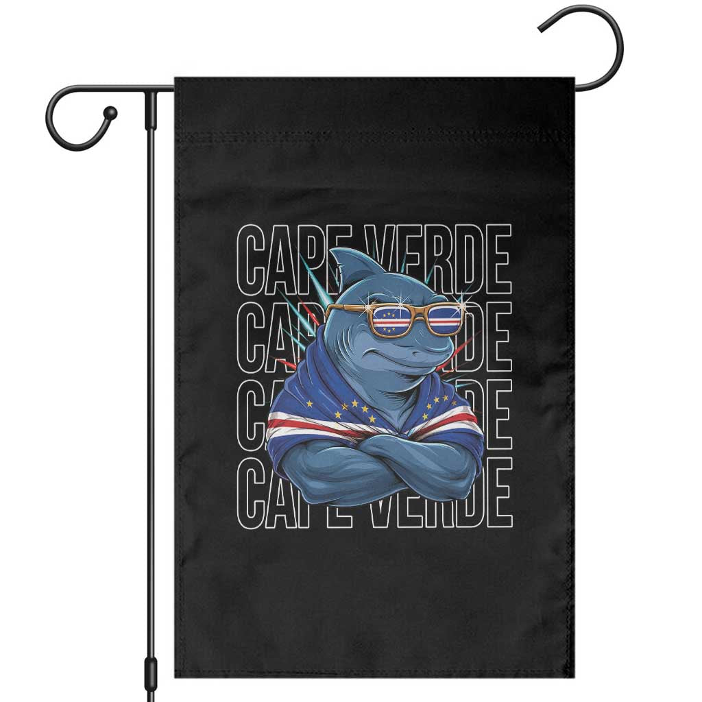 Cape Verde Flag Shark Cape Verdean Roots Cabo Verde Garden Flag TS14 Black Print Your Wear