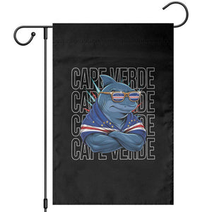 Cape Verde Flag Shark Cape Verdean Roots Cabo Verde Garden Flag TS14 Black Print Your Wear