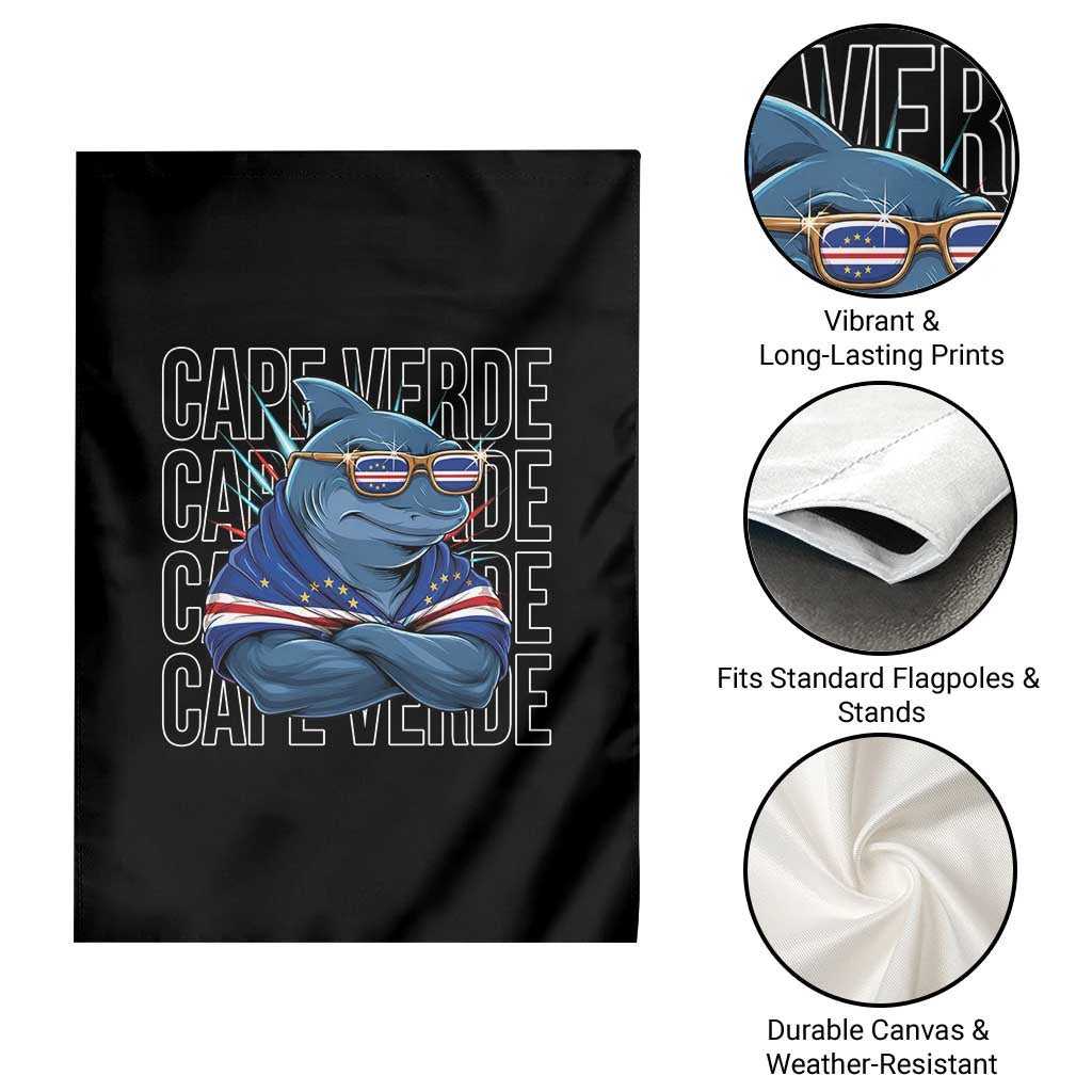 Cape Verde Flag Shark Cape Verdean Roots Cabo Verde Garden Flag TS14 Print Your Wear