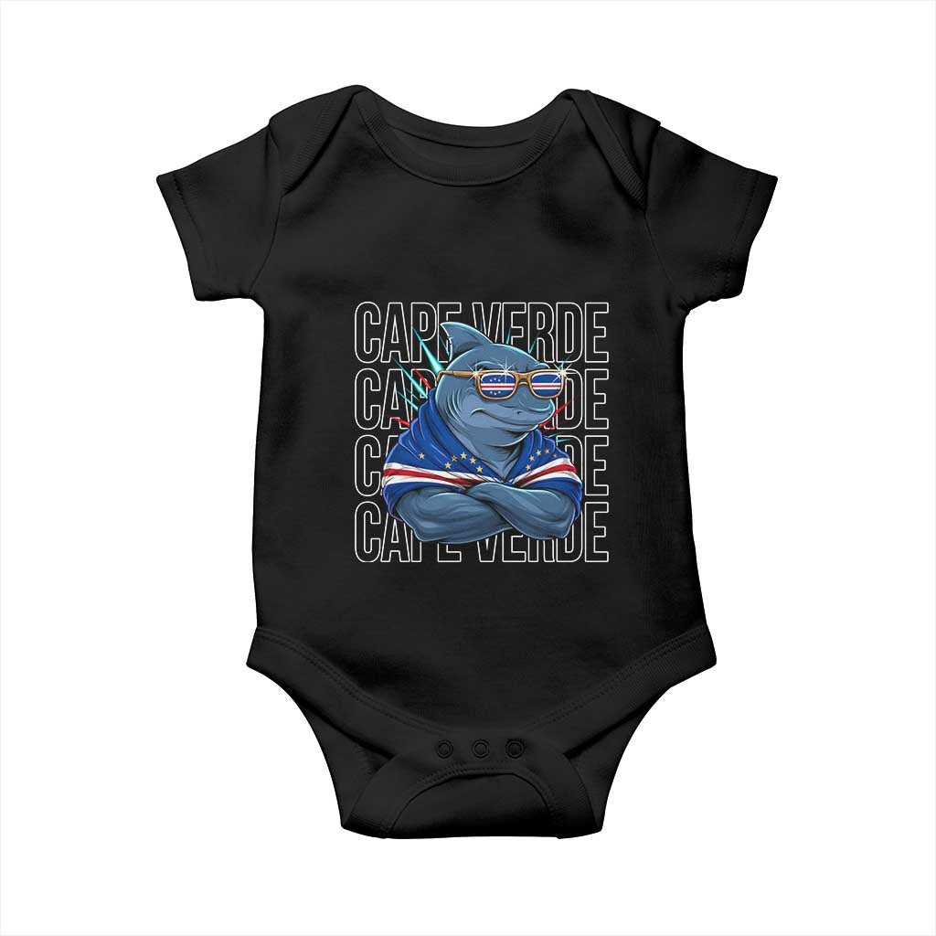 Cape Verde Flag Shark Cape Verdean Roots Cabo Verde Baby Onesie TS14 Black Print Your Wear