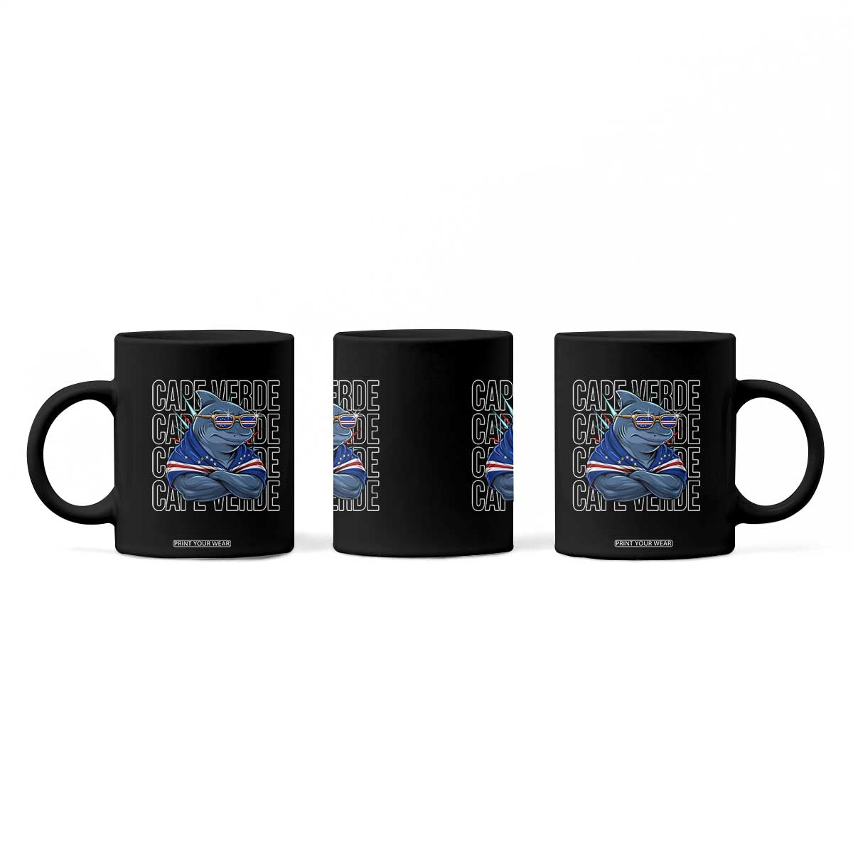 Cape Verde Flag Shark Cape Verdean Roots Cabo Verde Coffee Mug TS14 Print Your Wear