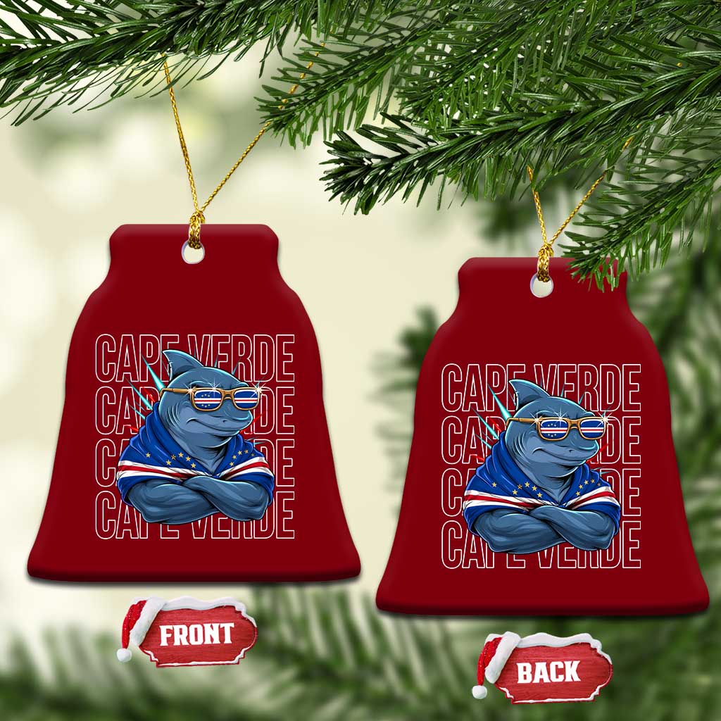 Cape Verde Flag Shark Cape Verdean Roots Cabo Verde Ceramic Ornament