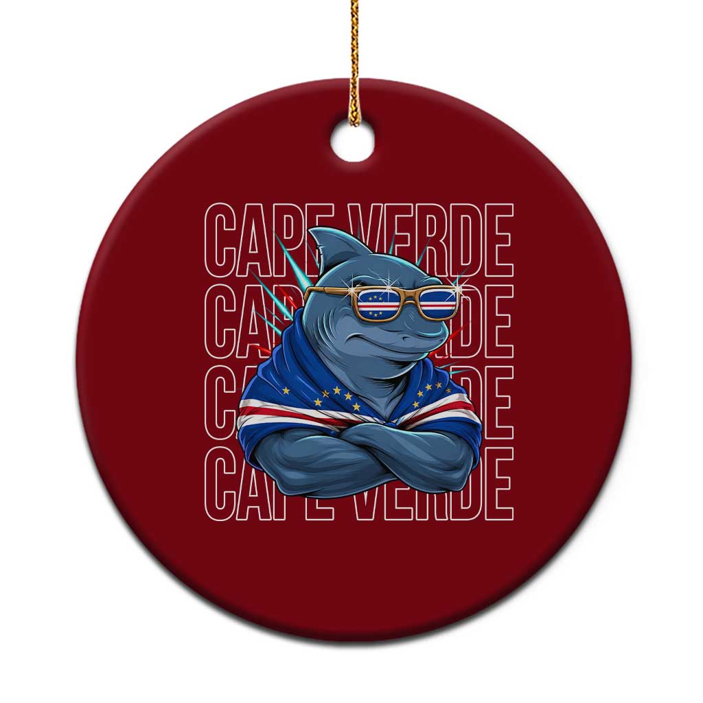 Cape Verde Flag Shark Cape Verdean Roots Cabo Verde Ceramic Ornament TS14 1pc Red Print Your Wear