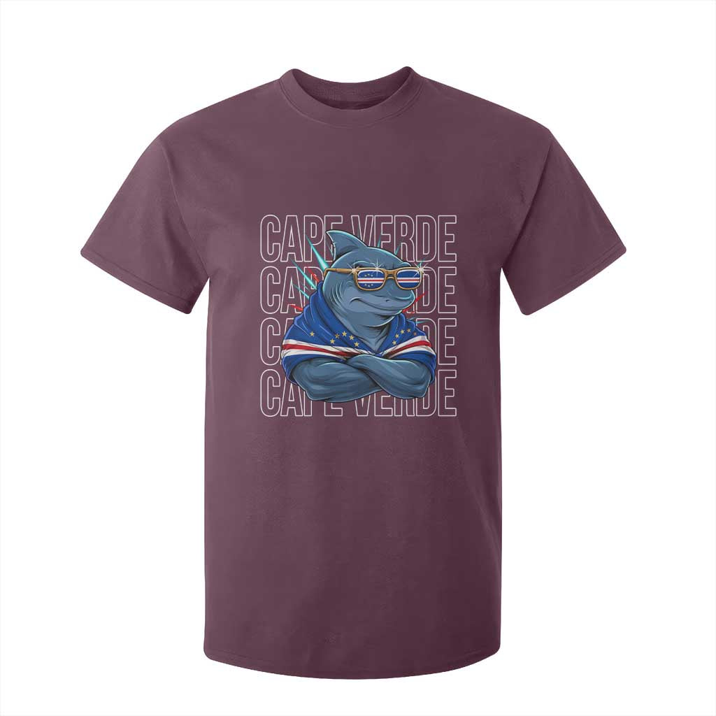 Cape Verde Flag Shark Cape Verdean Roots Cabo Verde T Shirt For Kid