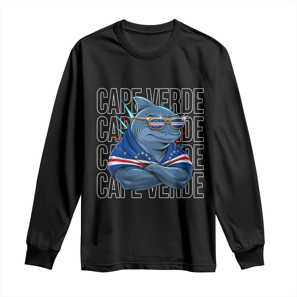 Cape Verde Flag Shark Cape Verdean Roots Cabo Verde Long Sleeve Shirt