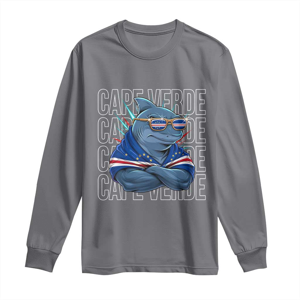 Cape Verde Flag Shark Cape Verdean Roots Cabo Verde Long Sleeve Shirt