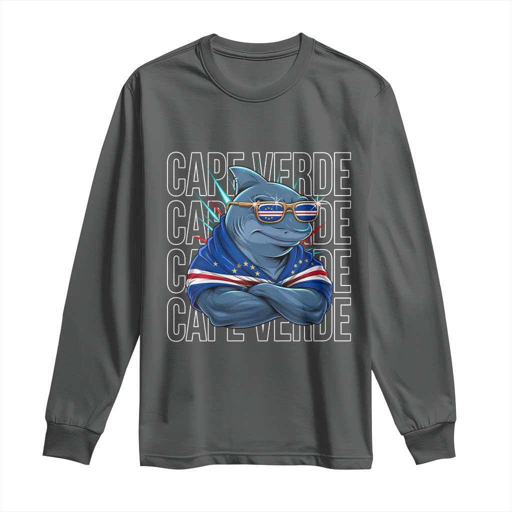 Cape Verde Flag Shark Cape Verdean Roots Cabo Verde Long Sleeve Shirt