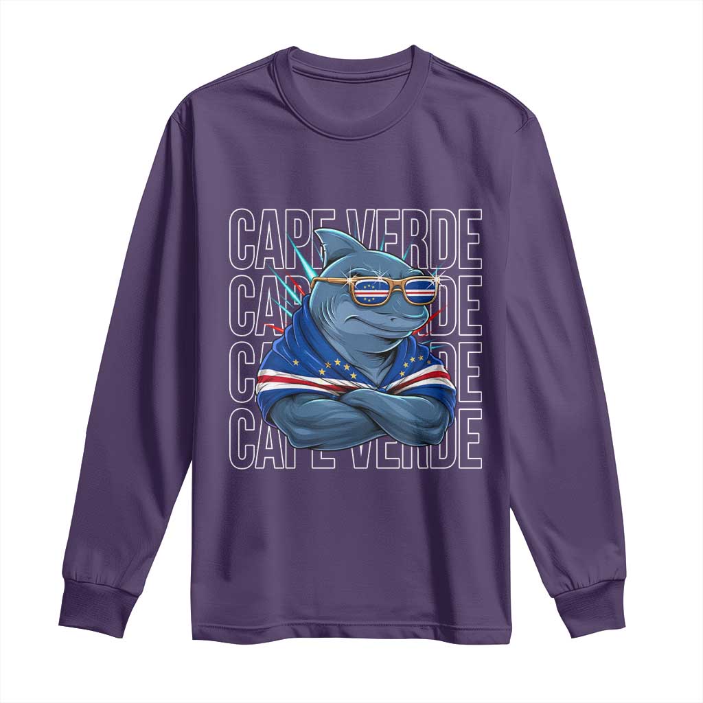 Cape Verde Flag Shark Cape Verdean Roots Cabo Verde Long Sleeve Shirt