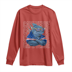 Cape Verde Flag Shark Cape Verdean Roots Cabo Verde Long Sleeve Shirt