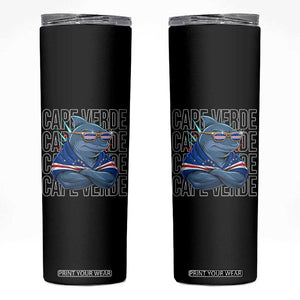 Cape Verde Flag Shark Cape Verdean Roots Cabo Verde Skinny Tumbler TS14 Black Print Your Wear