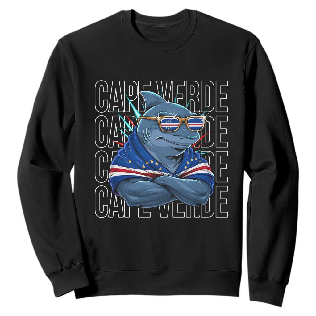 Cape Verde Flag Shark Cape Verdean Roots Cabo Verde Sweatshirt