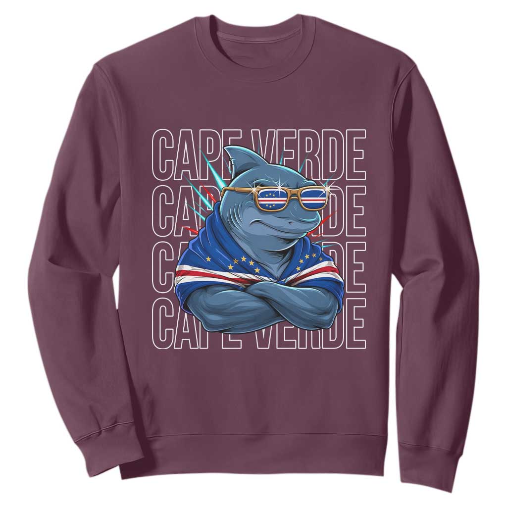 Cape Verde Flag Shark Cape Verdean Roots Cabo Verde Sweatshirt