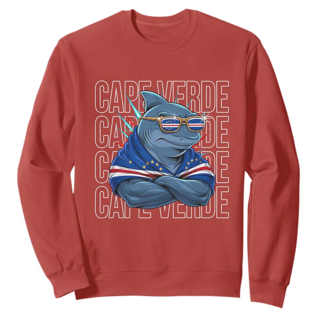Cape Verde Flag Shark Cape Verdean Roots Cabo Verde Sweatshirt