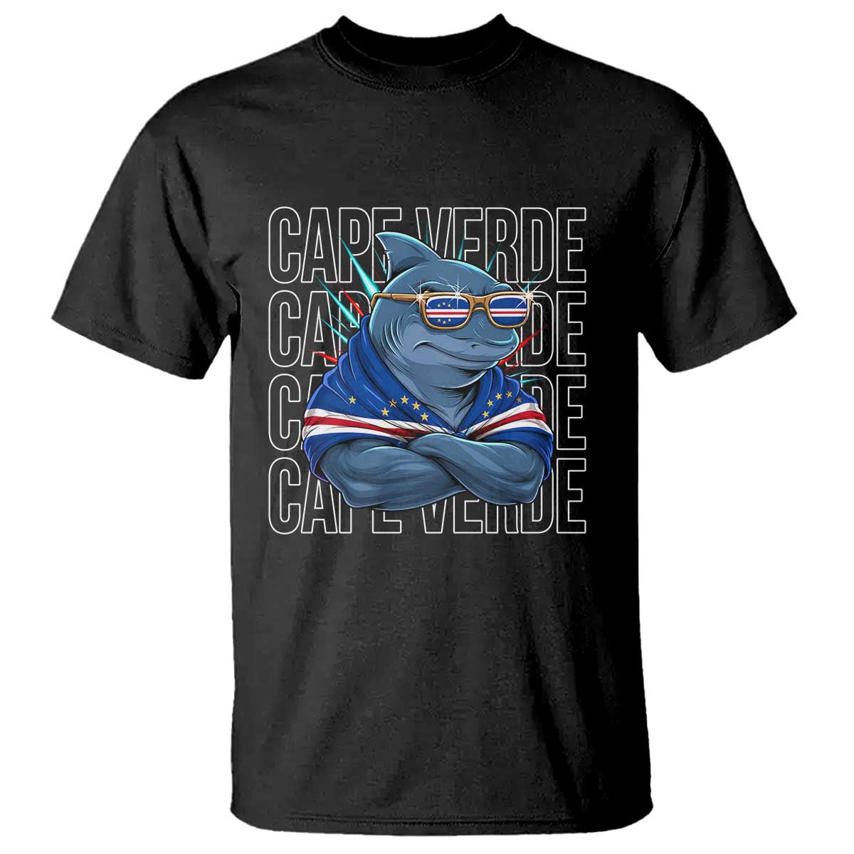 Cape Verde Flag Shark Cape Verdean Roots Cabo Verde T Shirt