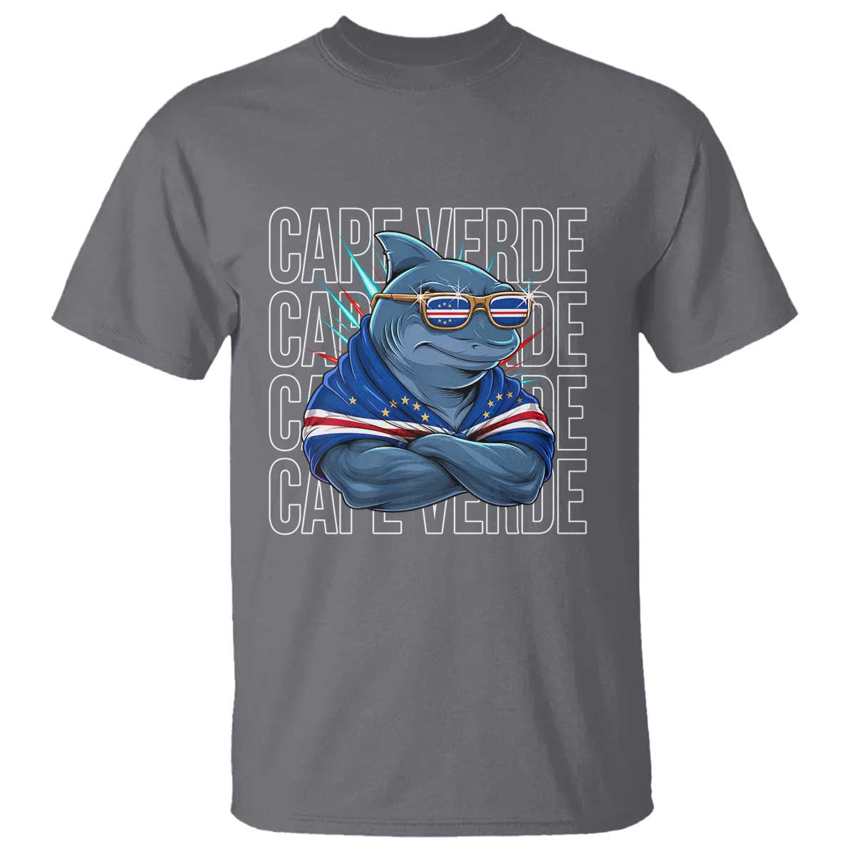 Cape Verde Flag Shark Cape Verdean Roots Cabo Verde T Shirt