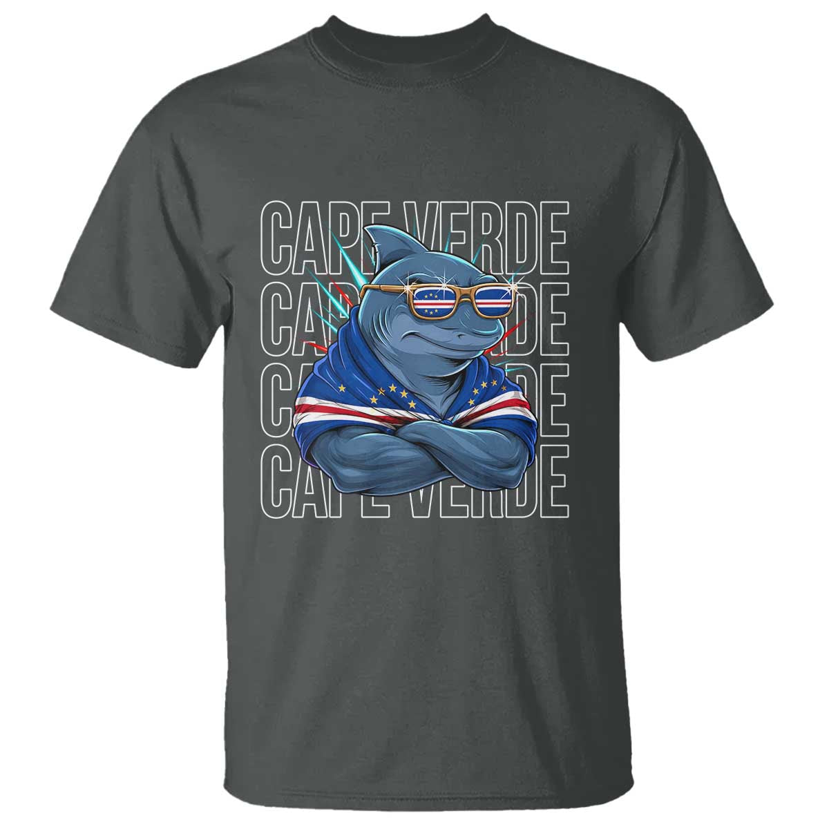 Cape Verde Flag Shark Cape Verdean Roots Cabo Verde T Shirt