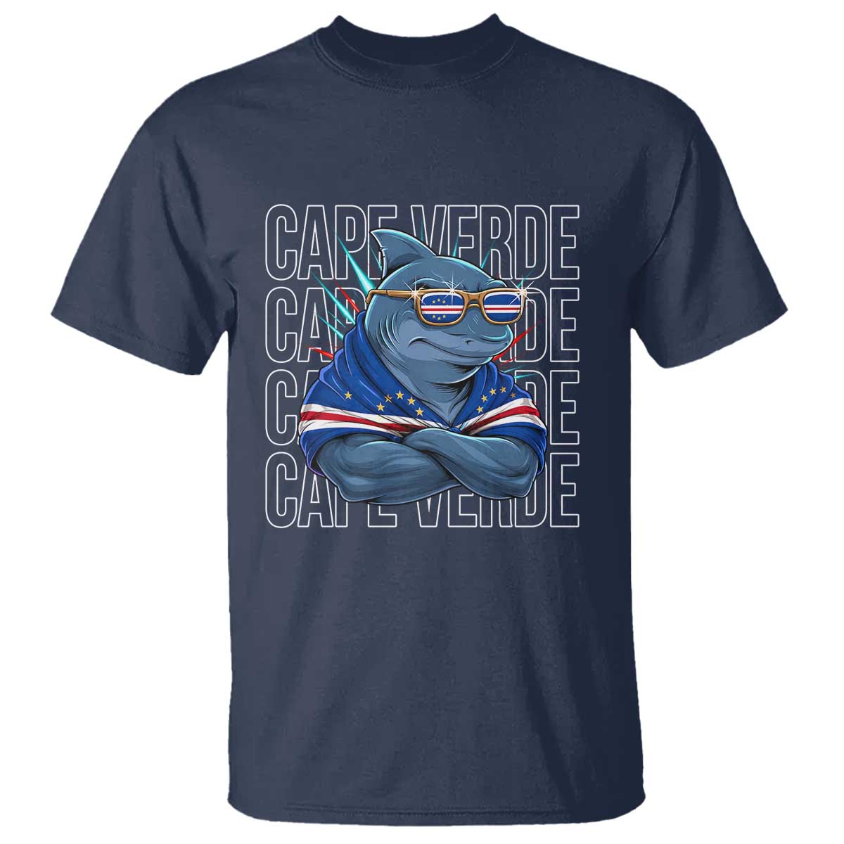 Cape Verde Flag Shark Cape Verdean Roots Cabo Verde T Shirt