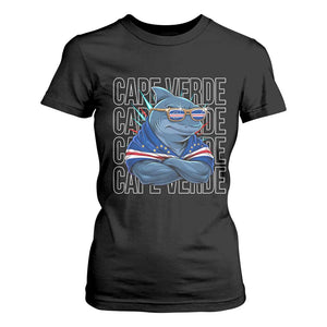 Cape Verde Flag Shark Cape Verdean Roots Cabo Verde T Shirt For Women