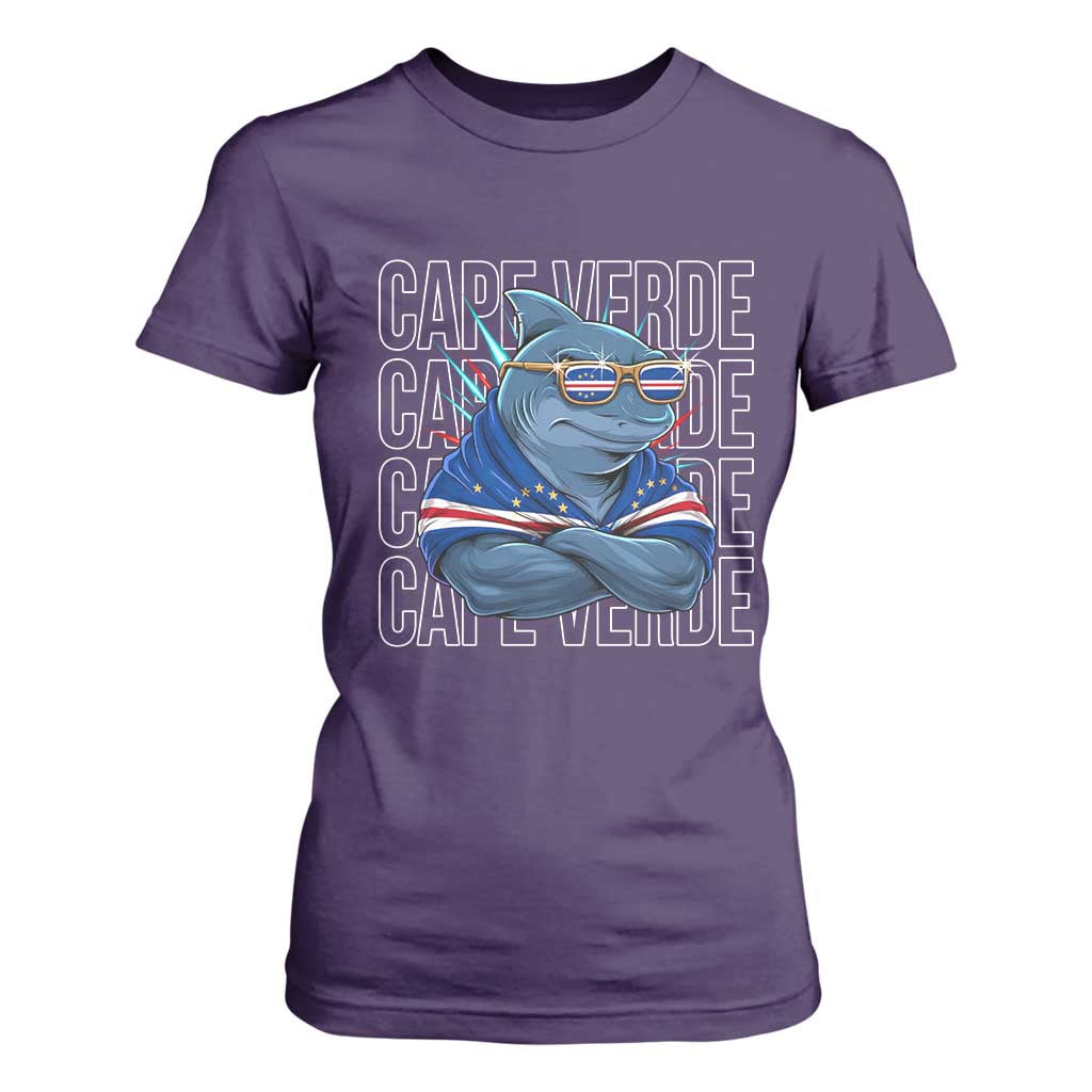 Cape Verde Flag Shark Cape Verdean Roots Cabo Verde T Shirt For Women