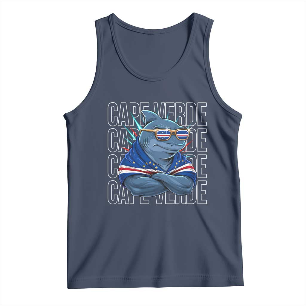 Cape Verde Flag Shark Cape Verdean Roots Cabo Verde Tank Top