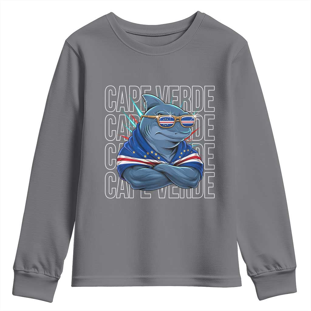 Cape Verde Flag Shark Cape Verdean Roots Cabo Verde Youth Sweatshirt
