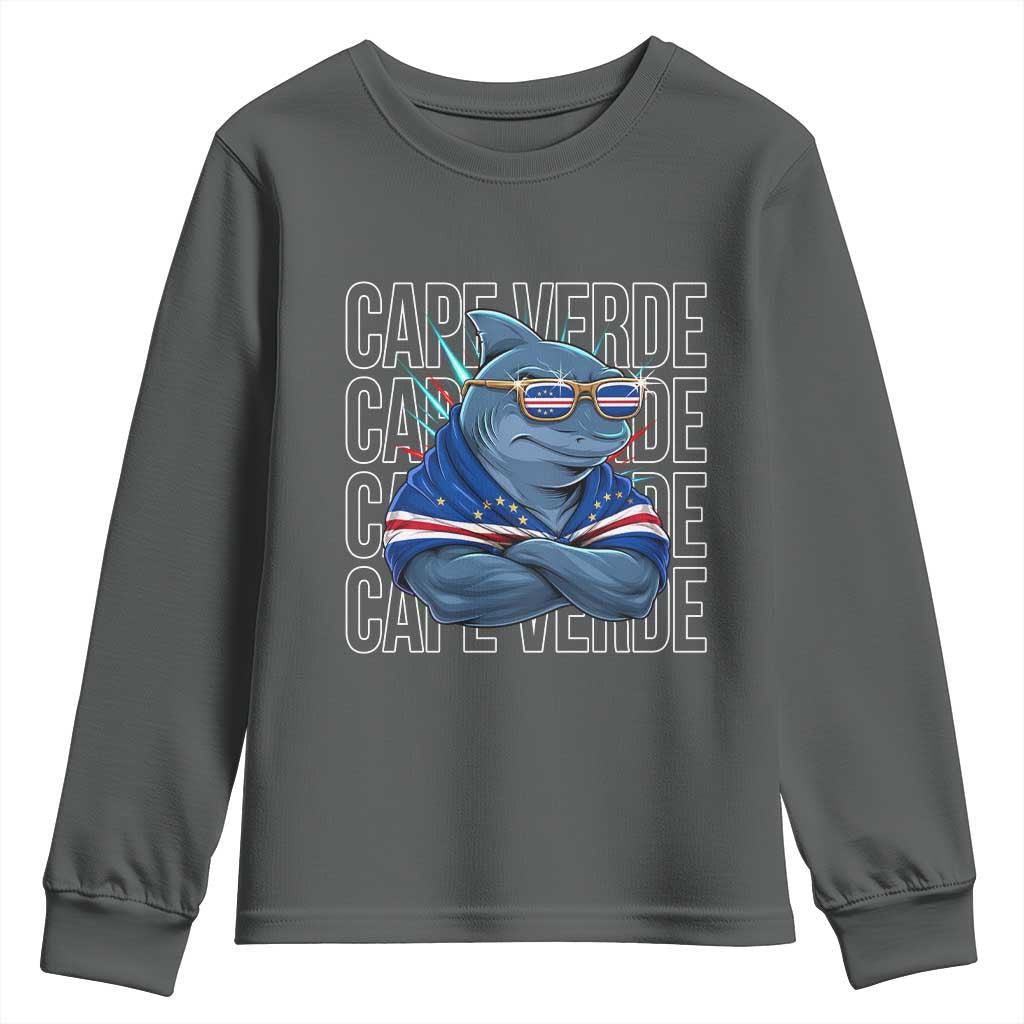 Cape Verde Flag Shark Cape Verdean Roots Cabo Verde Youth Sweatshirt