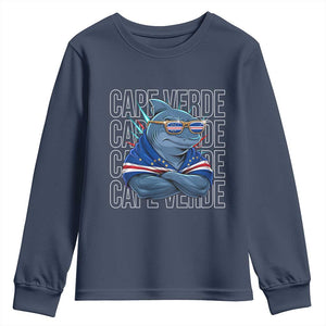 Cape Verde Flag Shark Cape Verdean Roots Cabo Verde Youth Sweatshirt