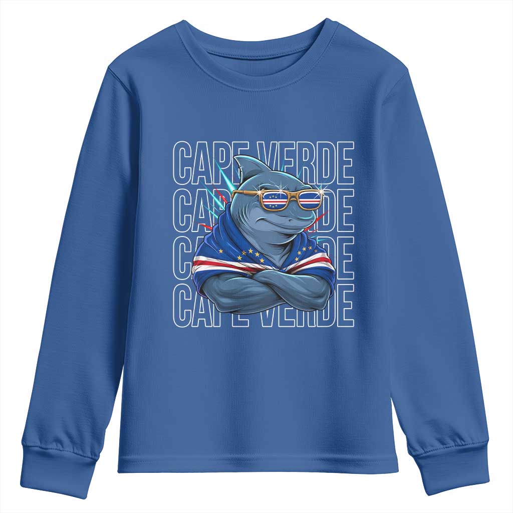 Cape Verde Flag Shark Cape Verdean Roots Cabo Verde Youth Sweatshirt