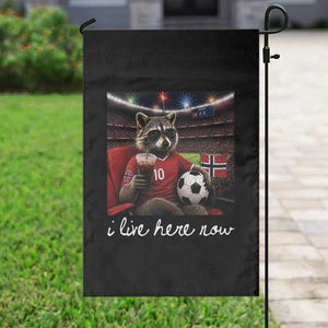 Norway Soccer Football Fan Norge Norwegian Flag Garden Flag Funny Raccoon Drinking Iced Coffee TS14 Print Your Wear