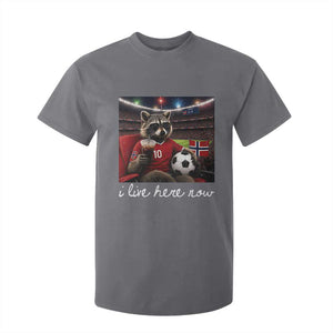 Norway Soccer Football Fan Norge Norwegian Flag T Shirt For Kid Funny Raccoon Drinking Iced Coffee TS14 Print Your Wear