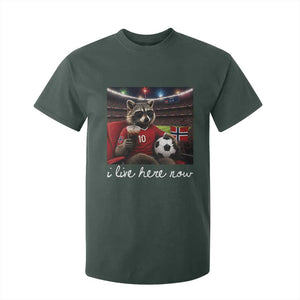 Norway Soccer Football Fan Norge Norwegian Flag T Shirt For Kid Funny Raccoon Drinking Iced Coffee TS14 Print Your Wear
