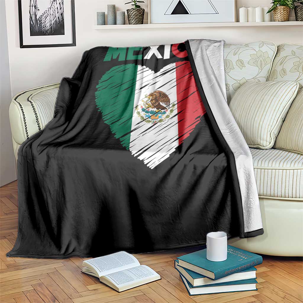 Mexican Flag Heart Mexico City Independence Day Gift Throw Blanket TS14 Print Your Wear