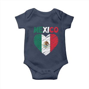Mexican Flag Heart Mexico City Independence Day Gift Baby Onesie TS14 Navy Print Your Wear