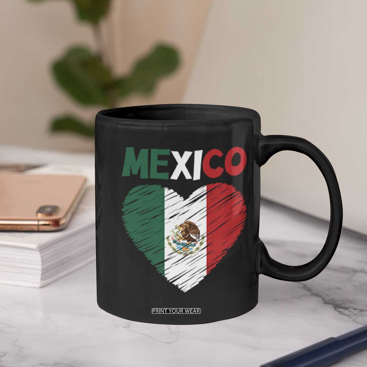 Mexican Flag Heart Mexico City Independence Day Gift Coffee Mug TS14 Print Your Wear