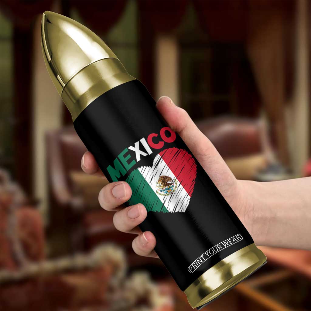 Mexican Flag Heart Mexico City Independence Day Gift Bullet Tumbler TS14 Print Your Wear