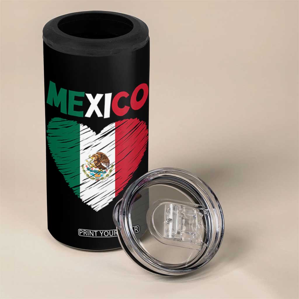 Mexican Flag Heart Mexico City Independence Day Gift 4 in 1 Can Cooler Tumbler TS14 Print Your Wear