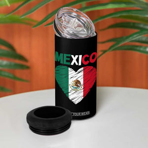 Mexican Flag Heart Mexico City Independence Day Gift 4 in 1 Can Cooler Tumbler TS14 Print Your Wear