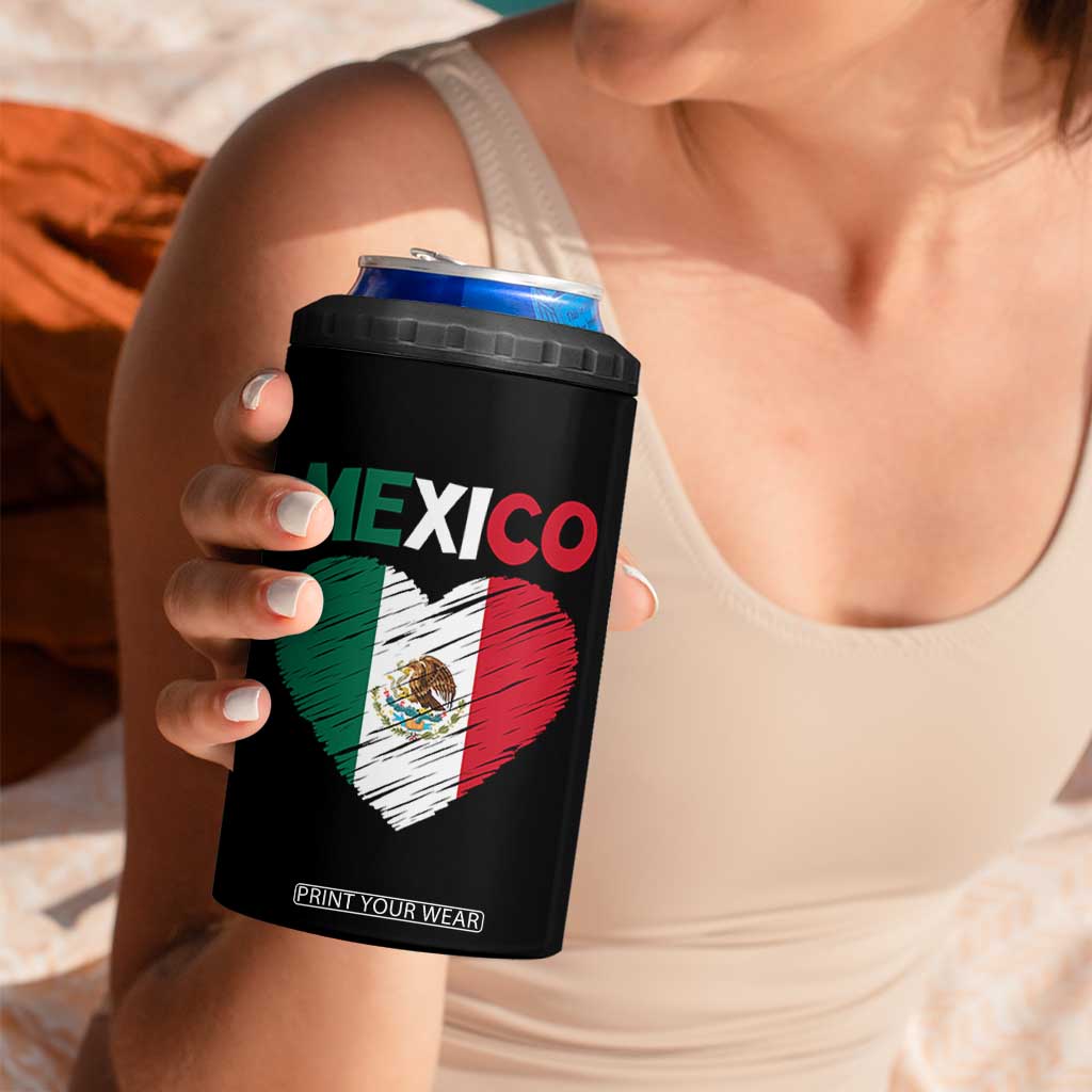 Mexican Flag Heart Mexico City Independence Day Gift 4 in 1 Can Cooler Tumbler TS14 Print Your Wear