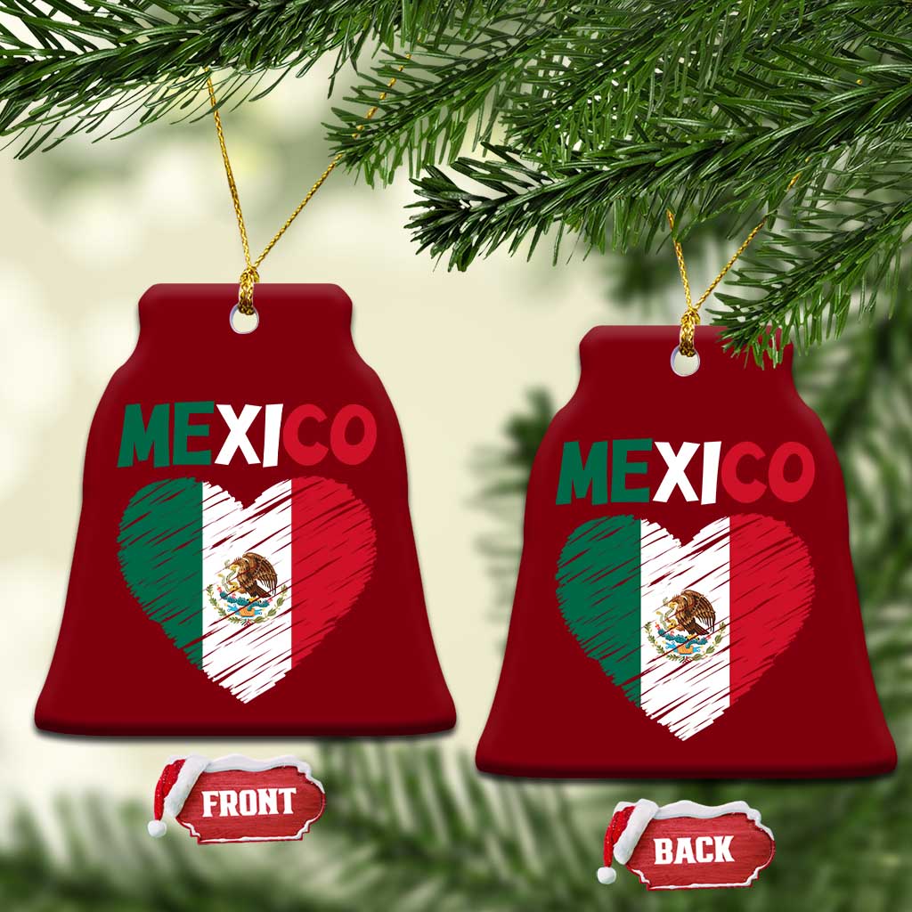 Mexican Flag Heart Mexico City Independence Day Gift Ceramic Ornament TS14 Print Your Wear